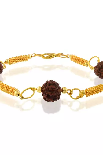 Gold plated rudraksh hindu spiritual bracelet