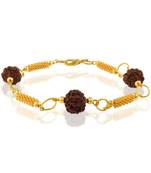 Gold plated rudraksh hindu spiritual bracelet