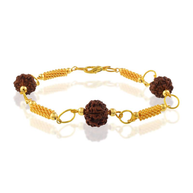 Gold plated rudraksh hindu spiritual bracelet