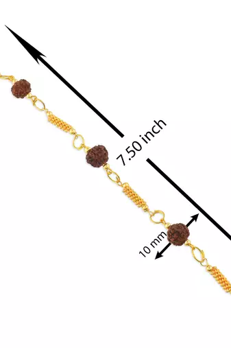 Gold plated rudraksh hindu spiritual bracelet