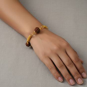 Gold plated rudraksh hindu spiritual bracelet 3