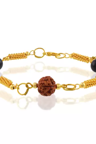Rudraksh black bead bracelet for good luck and evil protection