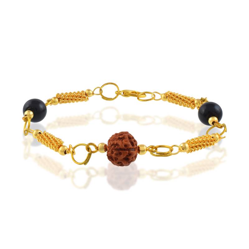 Rudraksh black bead bracelet for good luck and evil protection
