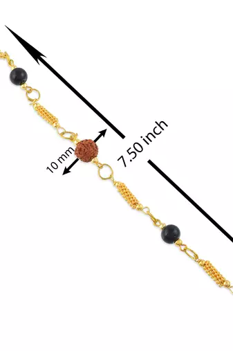 Rudraksh black bead bracelet for good luck and evil protection