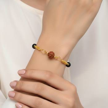 Rudraksh black bead bracelet for good luck and evil protection 3