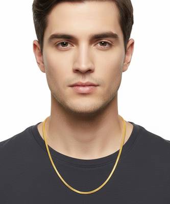 Brass goldplated long chain necklace men women 3