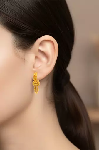 Pure brass micron gold plated women earrings