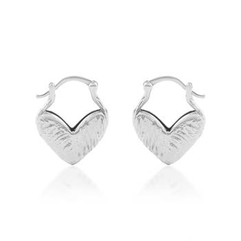 Brass silver plated heart shape earring for women 1