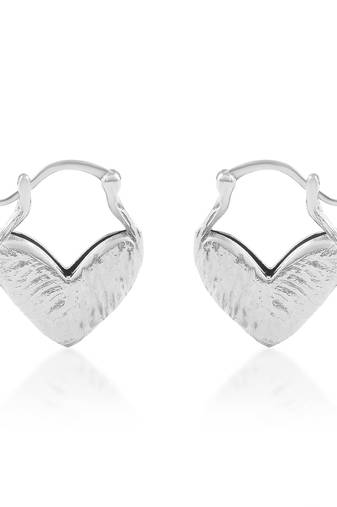 Brass silver plated heart shape earring for women