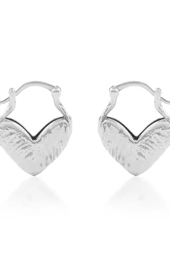 Brass silver plated heart shape earring for women