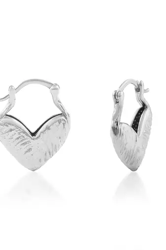 Brass silver plated heart shape earring for women