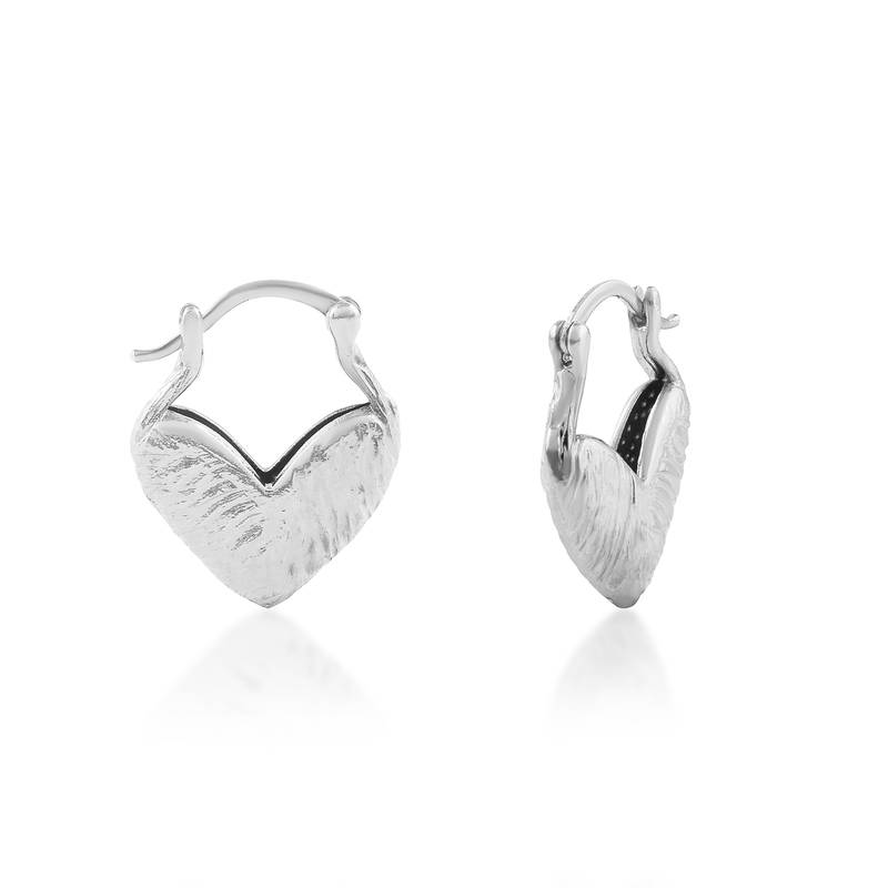 Brass silver plated heart shape earring for women