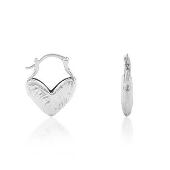 Brass silver plated heart shape earring for women 3