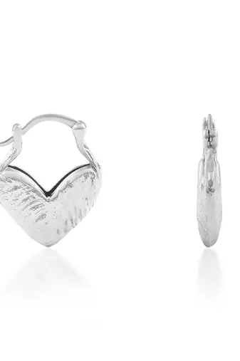 Brass silver plated heart shape earring for women