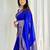 fashionable royal blue banarasi art silk blend light weight saree with unstitched blouse