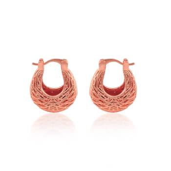 Pure copper rose gold plated tinka tokri design women earrings 1
