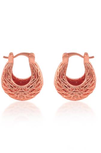 Pure copper rose gold plated tinka tokri design women earrings