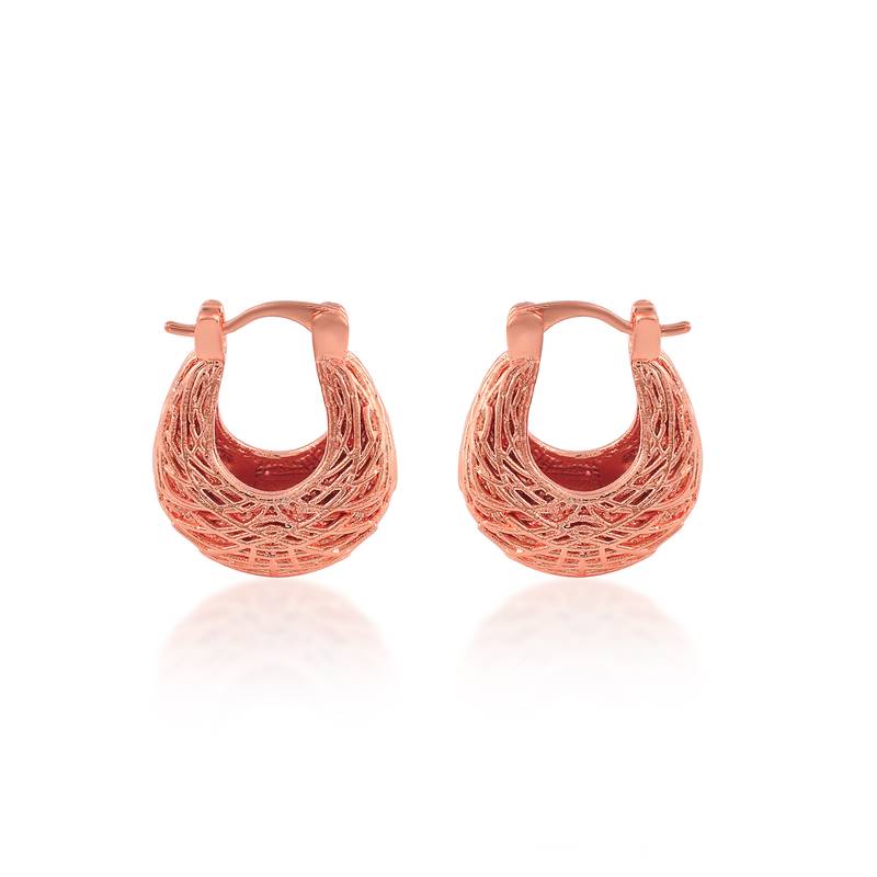 Pure copper rose gold plated tinka tokri design women earrings