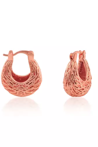 Pure copper rose gold plated tinka tokri design women earrings