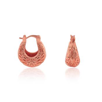 Pure copper rose gold plated tinka tokri design women earrings 3