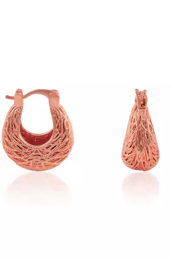 Pure copper rose gold plated tinka tokri design women earrings