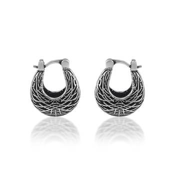 Pure copper oxidised antique silver plated tinka tokri design women earrings 1