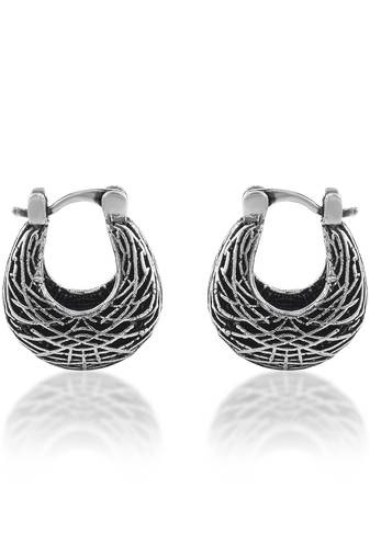 Pure copper oxidised antique silver plated tinka tokri design women earrings