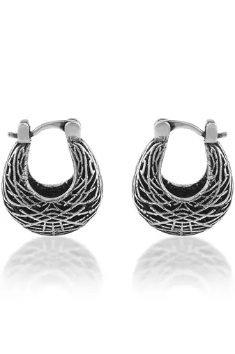 Pure copper oxidised antique silver plated tinka tokri design women earrings