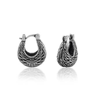 Pure copper oxidised antique silver plated tinka tokri design women earrings 2