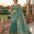 Sky Blue Color Sequence Embroidery Work With Cut Work Border art silk saree