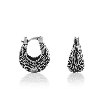 Pure copper oxidised antique silver plated tinka tokri design women earrings 3