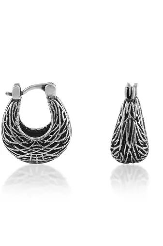 Pure copper oxidised antique silver plated tinka tokri design women earrings