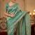Sky Blue Color Sequence Embroidery Work With Cut Work Border Silk Saree