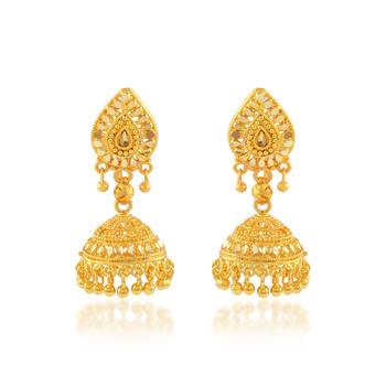 Brass gold plated jhumki earrings for women 1
