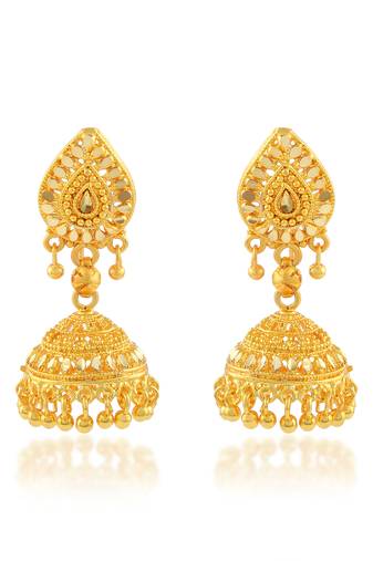 Brass gold plated jhumki earrings for women