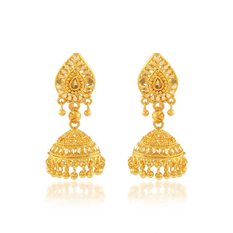 Brass gold plated jhumki earrings for women
