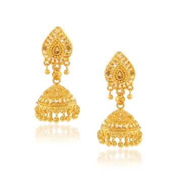 Brass gold plated jhumki earrings for women 2