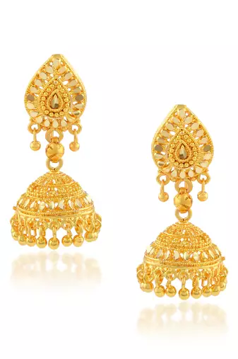 Brass gold plated jhumki earrings for women