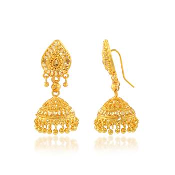 Brass gold plated jhumki earrings for women 3