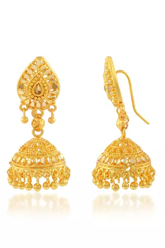 Brass gold plated jhumki earrings for women