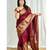 celebrity type maroon resham thread pure art silk gift saree with unstitched blouse