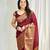 celebrity type maroon resham thread pure art silk gift saree with unstitched blouse