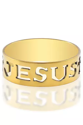 Brass jesus challa finger ring christian jewelery