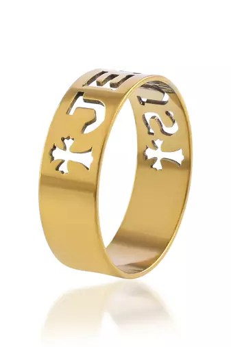 Brass jesus challa finger ring christian jewelery