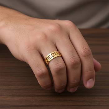 Brass jesus challa finger ring christian jewelery 4
