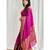 floral light rani pink banarasi art silk jacquard saree with unstitched blouse