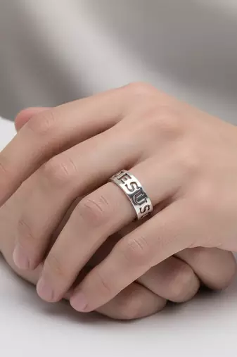 Brass jesus challa finger ring christian jewelery
