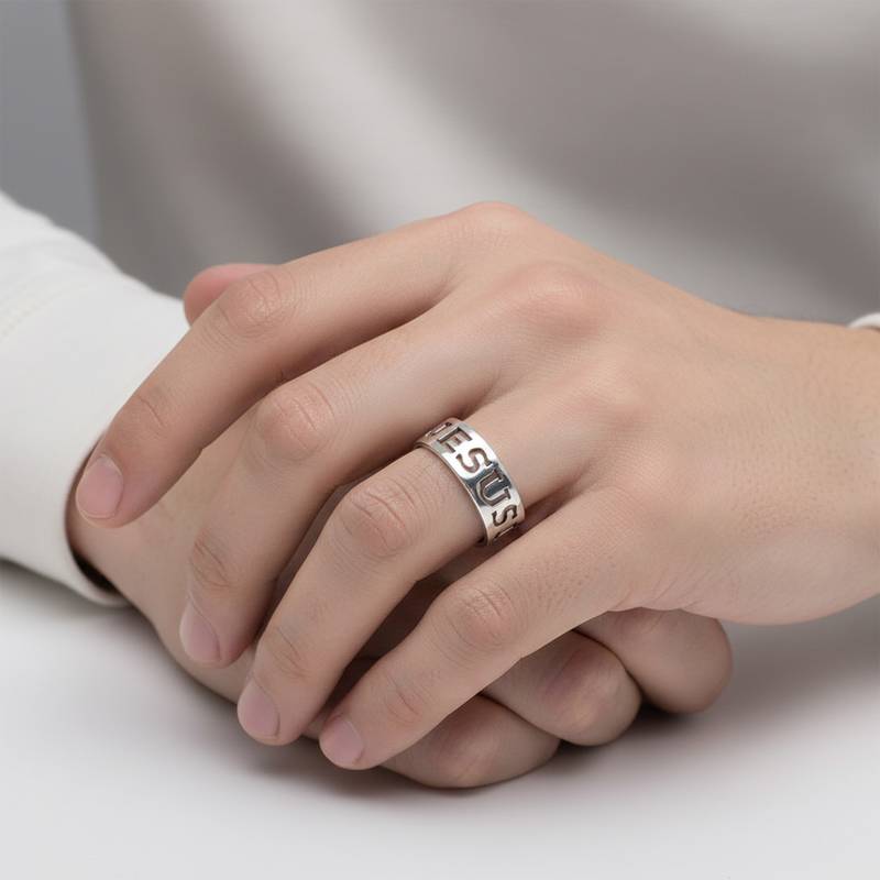 Brass jesus challa finger ring christian jewelery