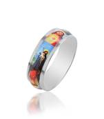 Stainless steel jesus pictoral challa finger ring christian