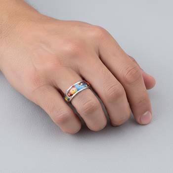Stainless steel jesus pictoral challa finger ring christian 4
